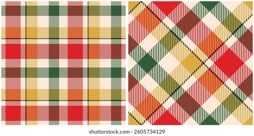 Tartan Plaid Vector Seamless Pattern. Plaid Pattern Seamless. Traditional Scottish Woven Fabric. Lumberjack Shirt Flannel Textile. Pattern Tile Swatch Included.
