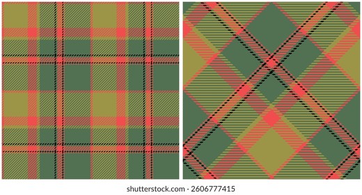 Tartan Plaid Vector Seamless Pattern. Tartan Seamless Pattern. Traditional Scottish Woven Fabric. Lumberjack Shirt Flannel Textile. Pattern Tile Swatch Included.