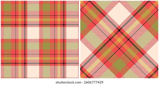 Tartan Plaid Vector Seamless Pattern. Plaid Patterns Seamless. Seamless Tartan Illustration Vector Set for Scarf, Blanket, Other Modern Spring Summer Autumn Winter Holiday Fabric Print.