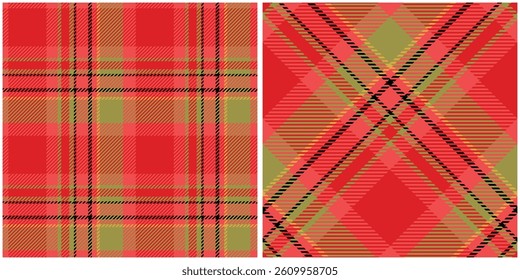 Tartan Plaid Vector Seamless Pattern. Checkerboard Pattern. Traditional Scottish Woven Fabric. Lumberjack Shirt Flannel Textile. Pattern Tile Swatch Included.