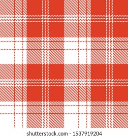 Tartan plaid white line fabric texture red background seamless pattern ,Scottish cage
