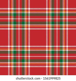 Tartan plaid white yellow green line fabric texture green background seamless pattern ,Scottish cage, New year Christmas Decoration ,Vector illustration