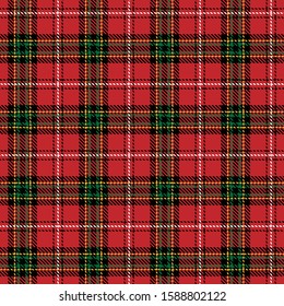 Tartan plaid white yellow green red  line fabric texture red background seamless pattern ,Scottish cage, New year Christmas Decoration ,Vector illustration