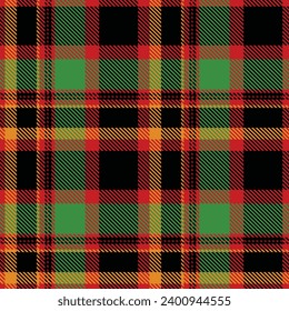 Tartan Plaids pattern seamless red green black yellow colour background.  Xmas Scottish Buffolo check flannel art design fo print fabric clots jacket kilt cotton fashion lumberjack 