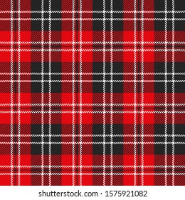 Tartan red and black seamless pattern.Texture for plaid, tablecloths, clothes, shirts, dresses, paper, bedding, blankets, quilts and other textile products. Vector illustration EPS 10ec