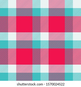 Tartan red and cyan seamless pattern.Texture for plaid, tablecloths, clothes, shirts, dresses, paper, bedding, blankets, quilts and other textile products. Vector illustration EPS 10