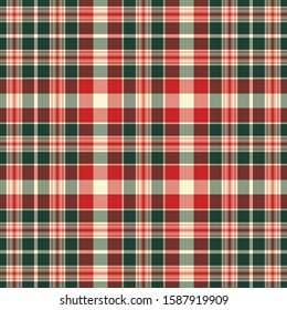 Tartan red and green pattern.Texture for plaid, tablecloths, clothes, shirts, dresses, paper, bedding, blankets, quilts and other textile products. Vector illustration EPS 10