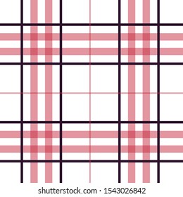 Tartan red and white pattern.Texture for plaid, tablecloths, clothes, shirts, dresses, paper, bedding, blankets, quilts and other textile products. Vector illustration EPS 10