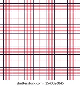 Tartan red and white pattern.Texture for plaid, tablecloths, clothes, shirts, dresses, paper, bedding, blankets, quilts and other textile products. Vector illustration EPS 10