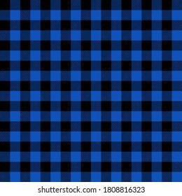 Tartan Sapphire Blue plaid. Scottish pattern in black and blue cage. Scottish cage. Traditional Scottish checkered background. Seamless fabric texture. Vector illustration