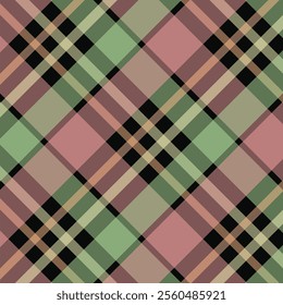 Tartan Scotland seamless plaid pattern vector Retro background fabric Vintage check color square geometric texture