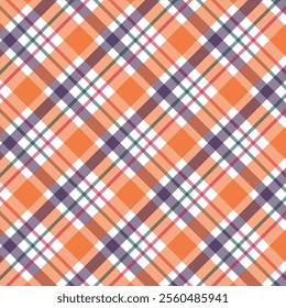 Tartan Scotland seamless plaid pattern vector Retro background fabric Vintage check color square geometric texture