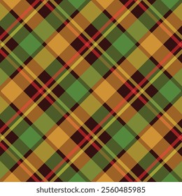 Tartan Scotland seamless plaid pattern vector Retro background fabric Vintage check color square geometric texture