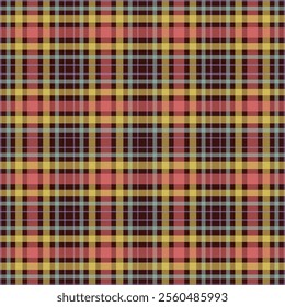 Tartan Scotland seamless plaid pattern vector Retro background fabric Vintage check color square geometric texture