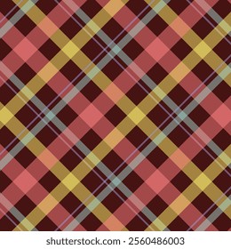 Tartan Scotland seamless plaid pattern vector Retro background fabric Vintage check color square geometric texture