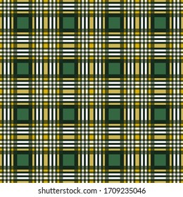 Tartan Scottish contrast seamless pattern mainly in green and light khaki hues, texture for flannel shirt, plaid, tablecloths, clothes, blankets and other textile