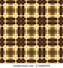 Tartan Scottish muted seamless pattern in brown, yellow and beige hues, texture for flannel shirt, plaid, tablecloths, clothes, blankets and other textile