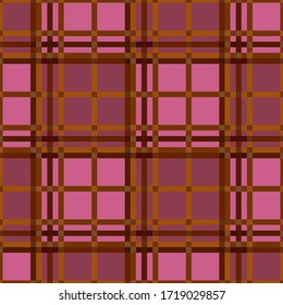 Tartan Scottish muted seamless pattern in pink, brown and khaki hues, texture for flannel shirt, plaid, tablecloths, clothes, blankets and other textile