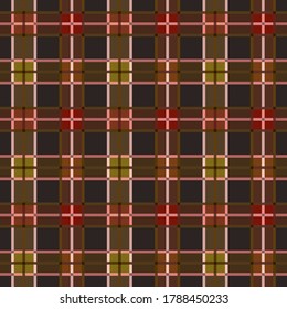 Tartan Scottish muted seamless pattern in muted blue, khaki, yellow and red hues with diagonal lines, texture for flannel shirt, plaid, tablecloths, clothes, blankets and other textile