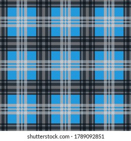 Tartan Scottish seamless pattern in blue and grey colors, texture for flannel shirt, plaid, tablecloths, clothes, blankets and other textile