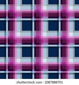 Tartán Escocia patrón sin costuras en colores magenta, rosa y azul, textura para camisa de franela, mantel, manteles, ropa, mantas y otros textiles