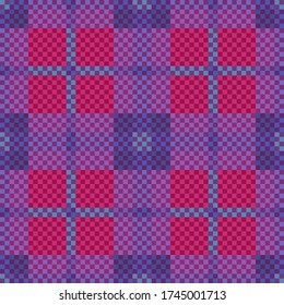 Tartan Scottish seamless pattern mainly in violet and pink hues, texture for flannel shirt, plaid, tablecloths, clothes, bedding, blankets and other textile