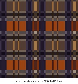 Tartan Scottish seamless pattern in muted violet, orange and brown colors with diagonal lines, texture for flannel shirt, plaid, tablecloths, clothes, blankets and other textile