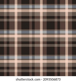Tartan Scottish seamless pattern in muted brown, beige and grey colors, texture for flannel shirt, plaid, tablecloths, clothes, blankets and other textile