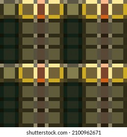 Tartan Scottish seamless pattern in muted khaki, brown and green colors with diagonal lines, texture for flannel shirt, tablecloths, blankets and other textile