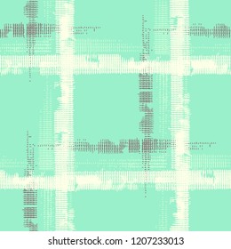 Tartan. Seamless Background with Stripes. Abstract Texture with Horizontal and Vertical Strokes. Scribbled Grunge Motif for Wallpaper, Cotton, Textile. Scottish Ornament. Vector Texture.