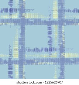 Tartan. Seamless Background with Stripes. Abstract Texture with Horizontal and Vertical Strokes. Scribbled Grunge Pattern for Fabric, Cloth, Textile. Scottish Motiff. Vector Texture.