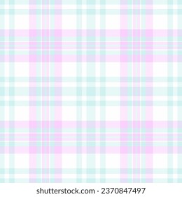 Tartan seamless background of textile fabric texture with a check plaid vector pattern in light and white colors.