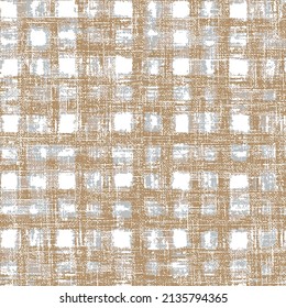 Tartan. Seamless beige Background with Stripes. Abstract Texture with Horizontal and Vertical Strokes. Scribbled Grunge Rapport for Chintz, Linen, Paper. Irish Ornament. Vector Texture.