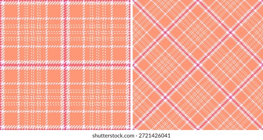 Tejido sin costuras de tartán de textura textil a cuadros con un fondo de Vector de patrón de cuadros. Conjunto en colores de piel para las tendencias de moda masculina.
