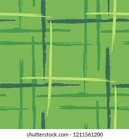 Tartan. Seamless Grunge Stripes. Abstract Texture with Horizontal and Vertical Dry Brush Strokes. Scribbled Grunge Rapport for Wallpaper, Print, Textile. Scottish Motiff. Vector Texture.