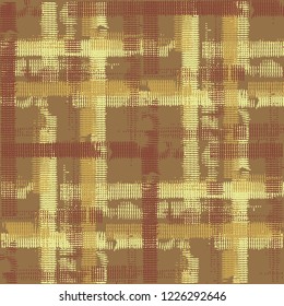 Tartan. Seamless Grunge Stripes. Abstract Texture with Horizontal and Vertical Strokes. Scribbled Grunge Rapport for Dress, Curtain, Tablecloth. Scottish Motiff. Vector Texture.