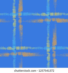 Tartan. Seamless Grunge Stripes. Abstract Texture with Horizontal and Vertical Strokes. Scribbled Grunge Pattern for Dress, Curtain, Tablecloth. Scottish Motiff. Vector Texture.