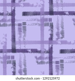 Tartan. Seamless Grunge Stripes. Abstract Texture with Horizontal and Vertical Strokes. Scribbled Grunge Pattern for Wallpaper, Print, Cotton. Irish Ornament. Vector Texture.