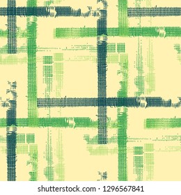 Tartan. Seamless Grunge Stripes. Abstract Texture with Horizontal and Vertical Strokes. Scribbled Grunge Motif for Print, Fabric, Textile. Scottish Motiff. Vector Texture.