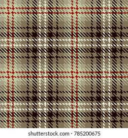 Tartan Seamless Pattern Background. Beige, Red, Black  and  White  Color  Plaid.  Flannel Shirt Patterns. Trendy Tiles Vector Illustration for Wallpapers.