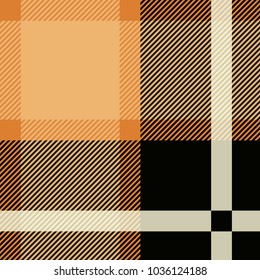 Tartan Seamless Pattern Background. Black and Beige Plaid, Tartan Flannel Shirt Patterns. Trendy Tiles Vector Illustration for Wallpapers.