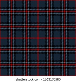 Tartan Seamless Pattern Background in Black,  Blue  and  Red Color  Plaid.  Flannel Shirt Patterns. Trendy Tiles Vector Illustration for Wallpapers.
