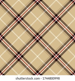 Tartan Seamless Pattern Background in Black,  Beige, Red  and  White Color  Plaid.  Flannel Shirt Patterns. Trendy Tiles Vector Illustration for Wallpapers.
