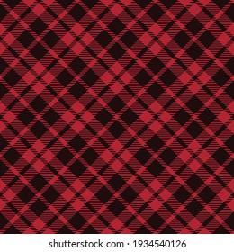 Tartan Seamless Pattern Background in  Black and  Red Color  Plaid.  Flannel Shirt Patterns. Trendy Tiles Vector Illustration for Wallpapers.