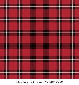 Tartan Seamless Pattern Background in  Black, Red and White Color  Plaid.  Flannel Shirt Patterns. Trendy Tiles Vector Illustration for Wallpapers.