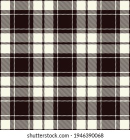 Fondo del patrón sin soldadura de Tartán en color negro y blanco.  Patrones de camiseta de Flannel. Ilustración del vector de mosaicos de moda para fondos de escritorio.