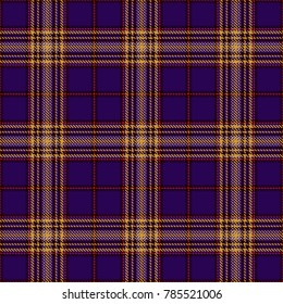 Fondo del patrón sin problemas de Tartán. Color negro, rojo, púrpura, dorado y blanco.  Patrones de camisas de Flannel. Ilustración del vector de mosaicos de moda para fondos de pantalla.