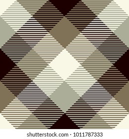 Tartan Seamless Pattern Background. Brown, Gray  and  White  Color  Plaid.  Flannel Shirt Patterns. Trendy Tiles Vector Illustration for Wallpapers.