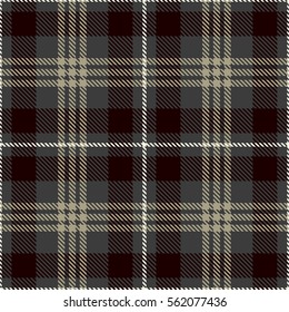 Tartan Seamless Pattern Background. Gray, Black, White  and  Camel Beige  Plaid, Tartan Flannel Shirt Patterns. Trendy Tiles Vector Illustration for Wallpapers.