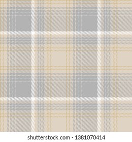 Tartan Seamless Pattern Background in Pastel  Beige, Dusty Beige And Gray  Color  Plaid.  Flannel Shirt Patterns. Trendy Tiles Vector Illustration for Wallpapers.
